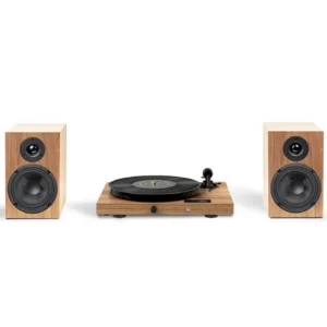 Sistema de tornames con altavoces color madera PRO-JECT JUKE BOX E1 HIFI SET